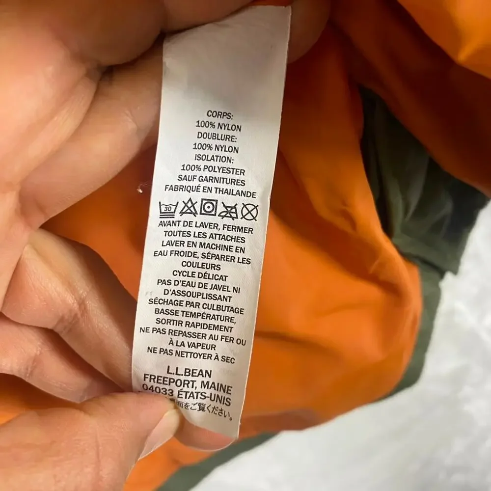 L.L. Bean Men's Green Bean's Diamond-Quilted Jacket Full-Zip Sz M